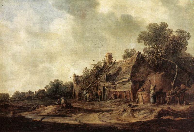 Peasant Huts with a Sweep Well sdg, GOYEN, Jan van
